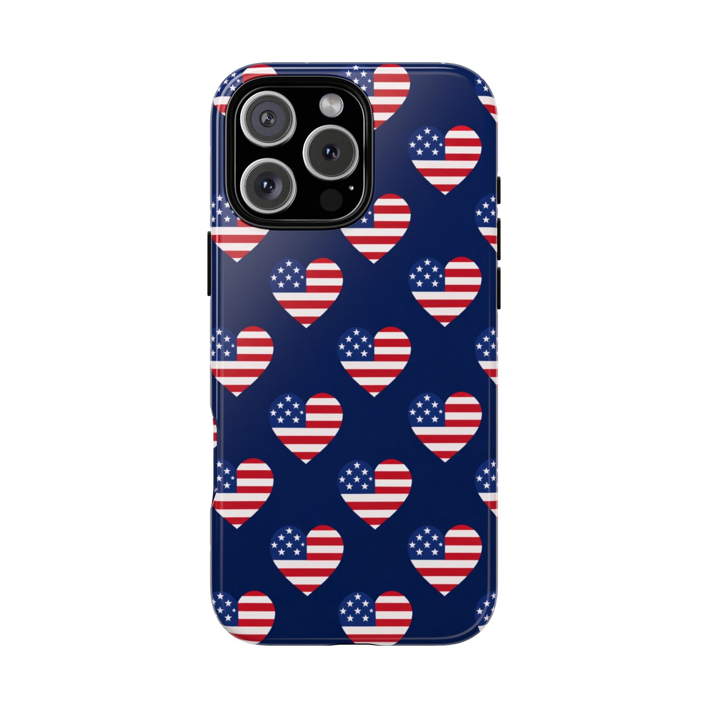 Patriotic American Flag Heart Phone Case – Tough Shockproof, USA Stars & Stripes for Iphone, Samsung Galaxy and Pixel