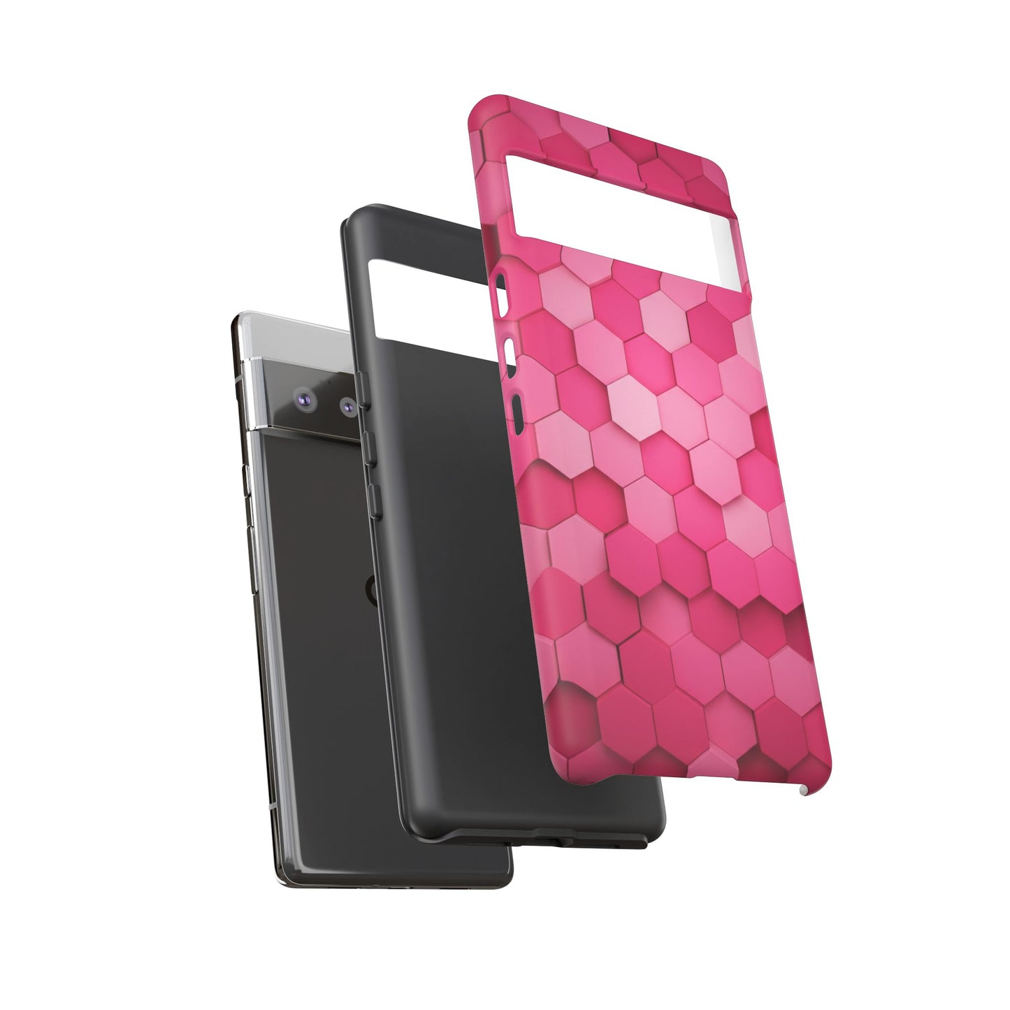 Hot Pink Hexagon Phone Case | Honeycomb Geometric Aesthetic | Cute Pink iPhone & Samsung Tough Protective Case
