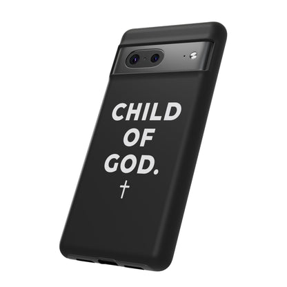 Child of God Phone Case Christian Black Aesthetic Cross Tough Cover
