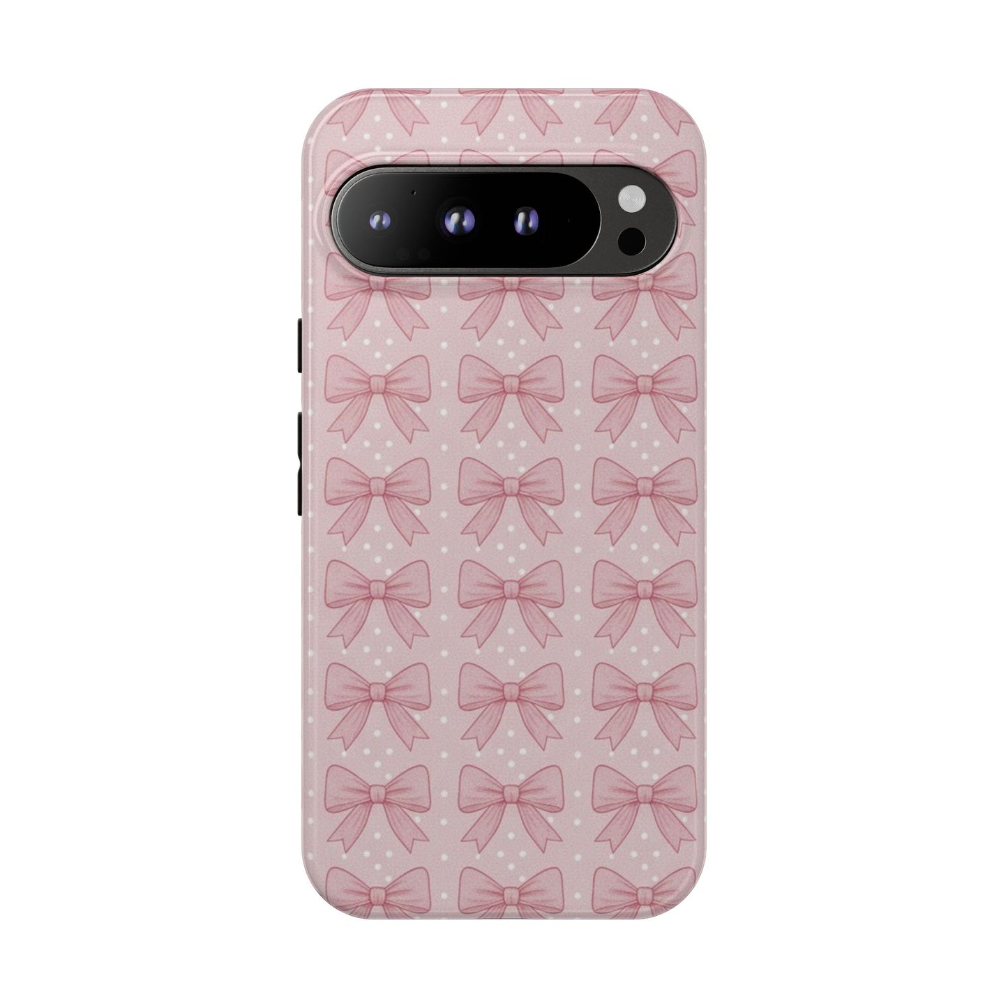 Pink Bow Pattern Phone Case – Soft Coquette Aesthetic Tough Case