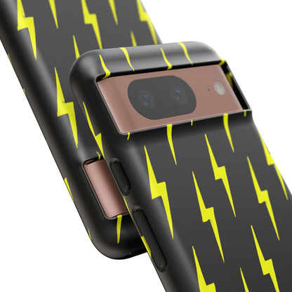 Yellow Lightning Bolt Tough Phone Case | Bold Electric Pattern Case for Iphone, Samsung Galaxy and Pixel