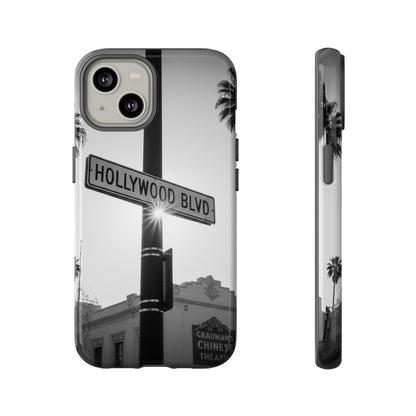 Hollywood Blvd Phone Case | Vintage Los Angeles Street Sign | Black & White LA Aesthetic