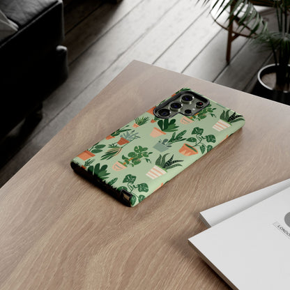 Plant Lover Phone Case | Cute Potted Plants Pattern | Botanical Aesthetic Tough Case