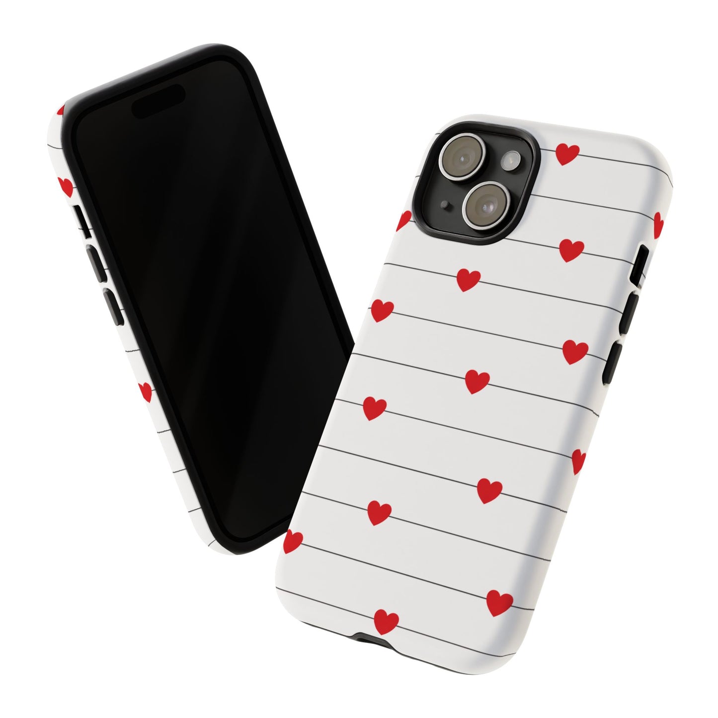 Red Heart Stripe iPhone Case | Tough Shockproof Love Aesthetic Cover