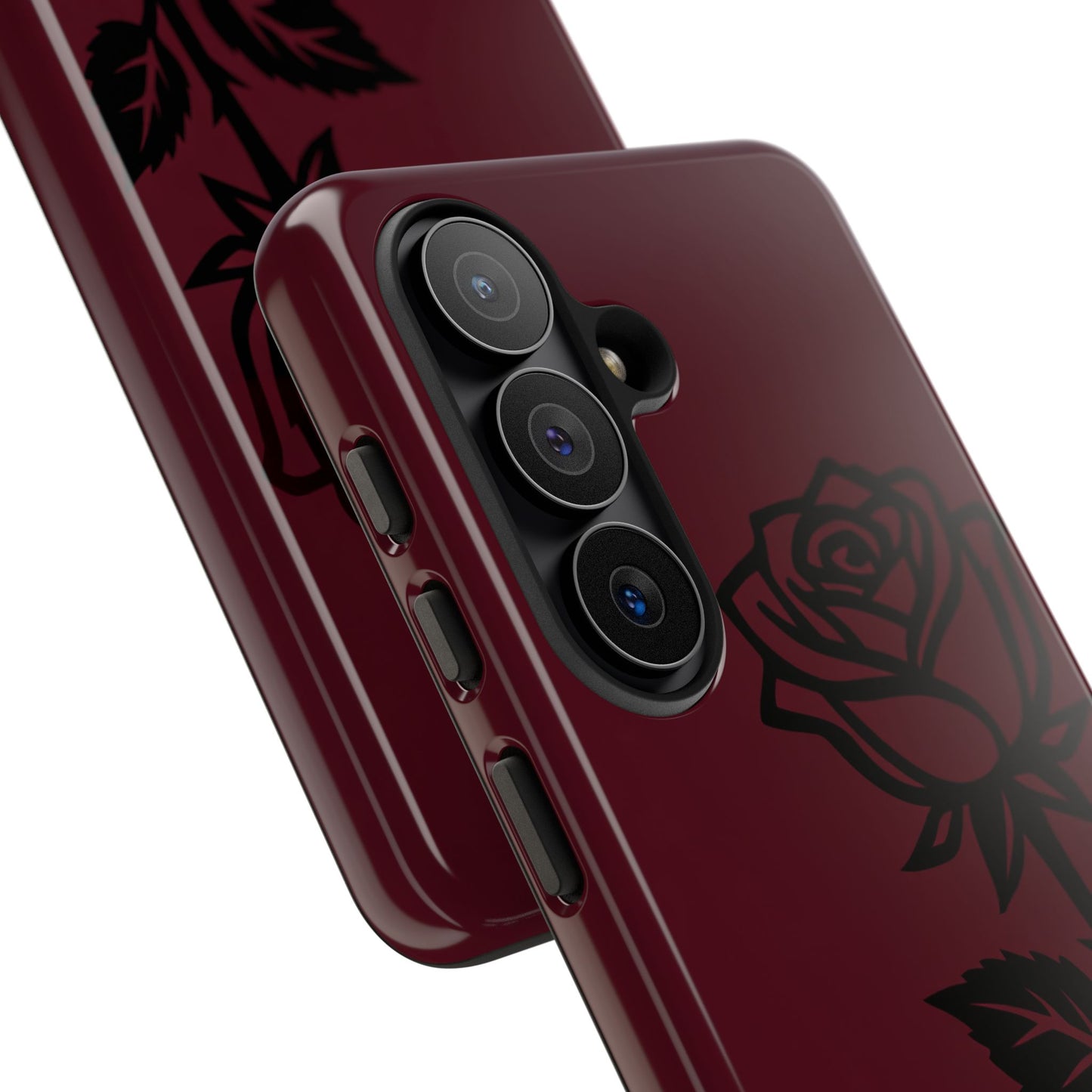 Black Rose Burgundy iPhone Case | Dark Aesthetic Shockproof Protective Cover