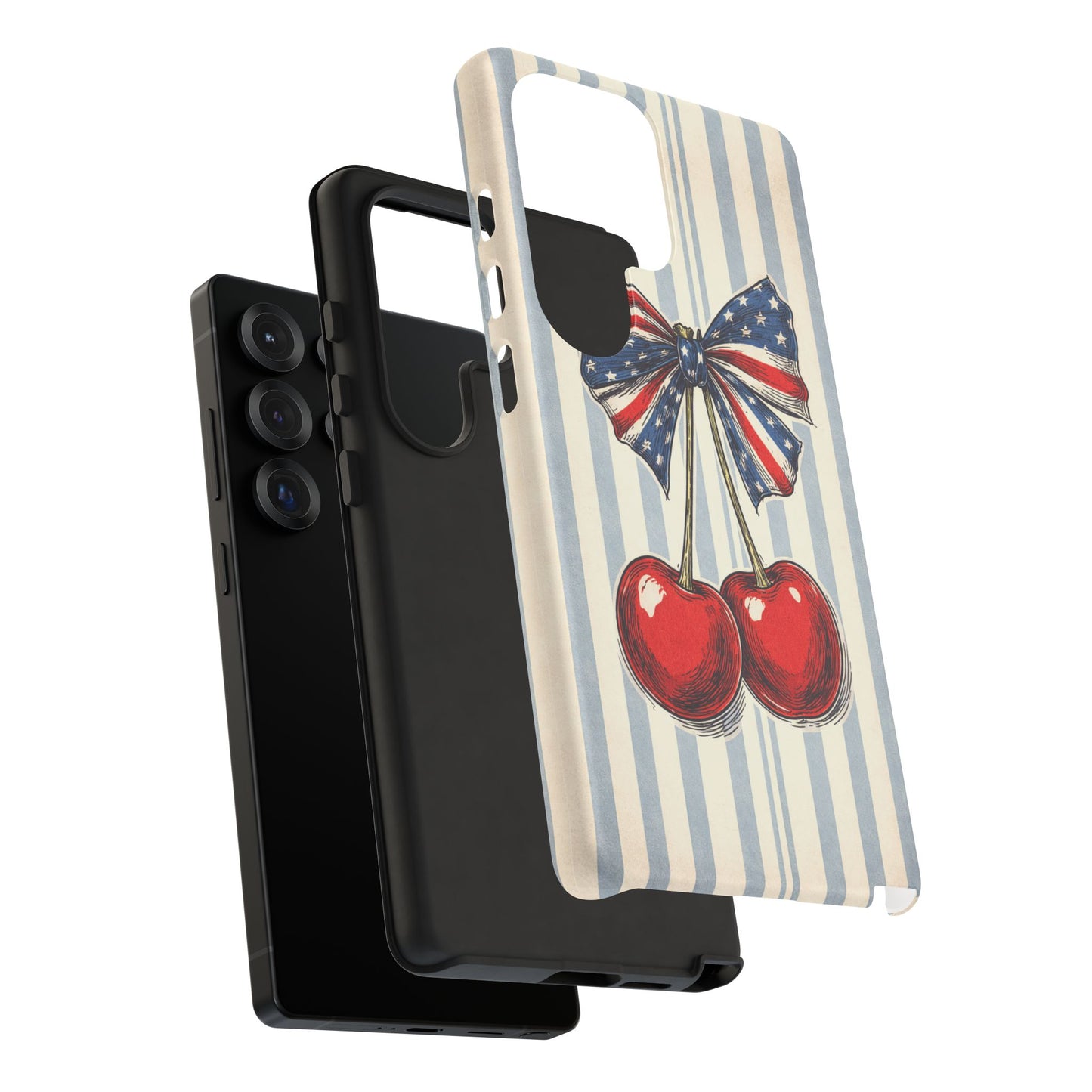 Patriotic Cherry Phone Case Americana Coquette Aesthetic iPhone Samsung