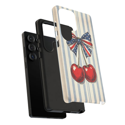 Patriotic Cherry Phone Case Americana Coquette Aesthetic iPhone Samsung