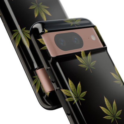 Cannabis Leaf Phone Case Green Weed Leaf Pattern Tough Protective Cover