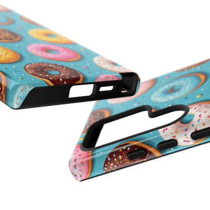 Cute Donut Pattern Phone Case – Colorful Sprinkles Dessert Design for Iphone, Samsung Galaxy and Pixel