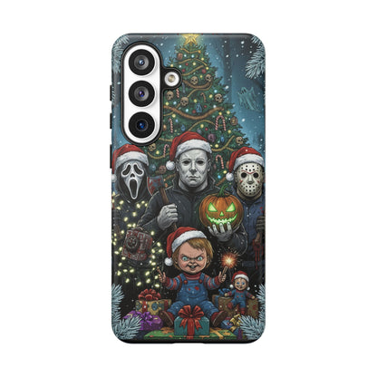 Christmas Horror Phone Case – Festive Slasher Collage Tough Case (iPhone, Samsung, Pixel)