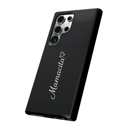 Mamacita Script Phone Case | Minimal Black Tough Case | Sleek Aesthetic Cover