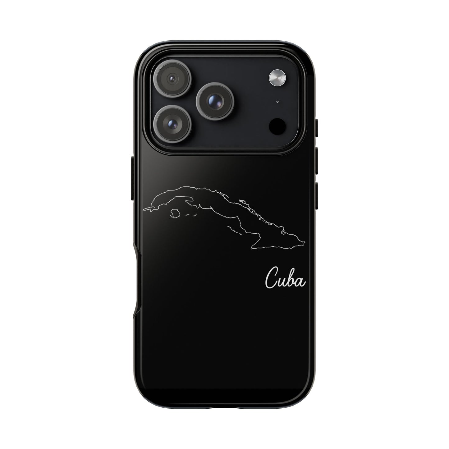 Cuba Outline Phone Case – Minimal Country Map Tough Case (iPhone, Samsung, Pixel)
