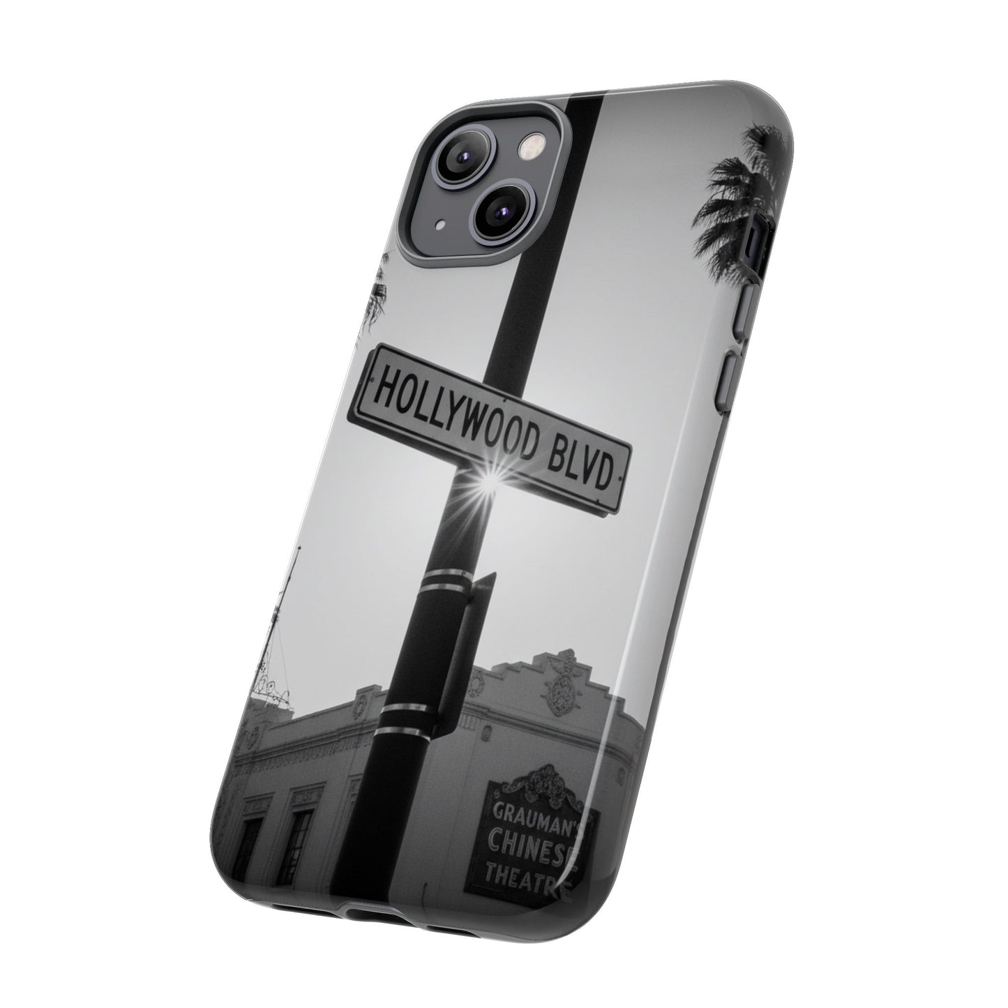 Hollywood Blvd Phone Case | Vintage Los Angeles Street Sign | Black & White LA Aesthetic