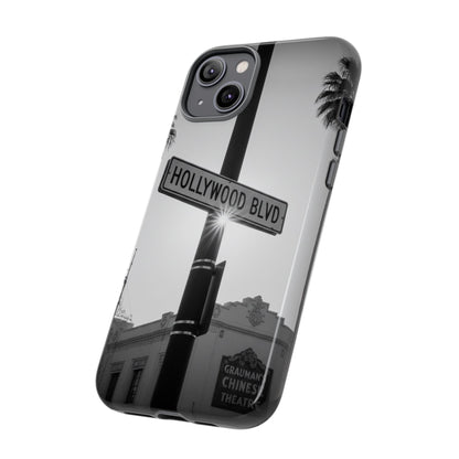 Hollywood Blvd Phone Case | Vintage Los Angeles Street Sign | Black & White LA Aesthetic