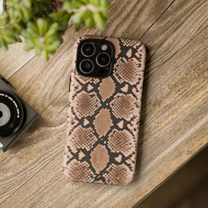 Snake Print Phone Case – Brown Python Pattern Slim Protective Cover for Iphone, Samsung Galaxy and Pixel