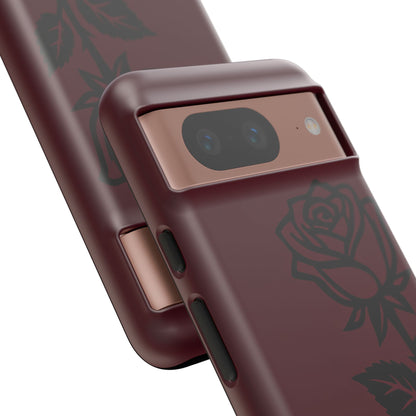 Black Rose Burgundy iPhone Case | Dark Aesthetic Shockproof Protective Cover