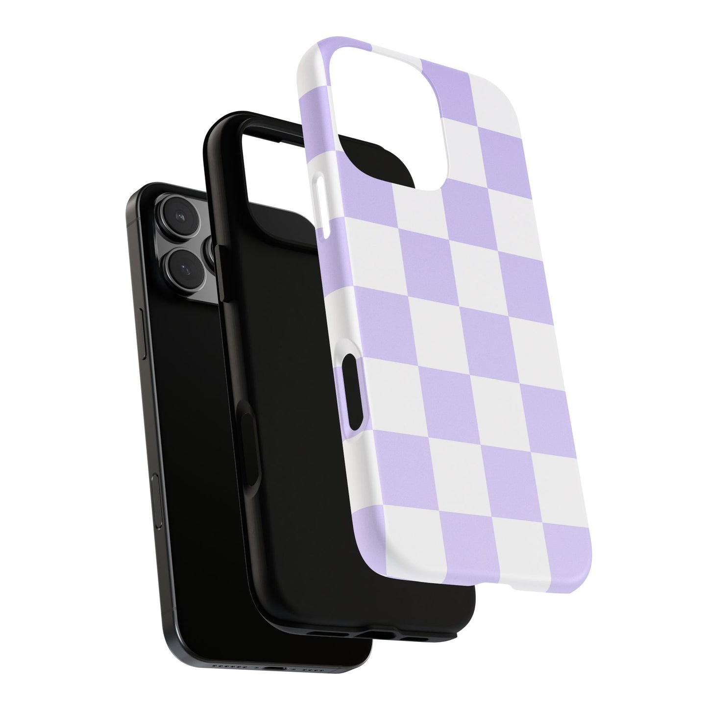 Lavender Checkerboard Phone Case | Pastel Aesthetic Checkered iPhone & Samsung Tough Case