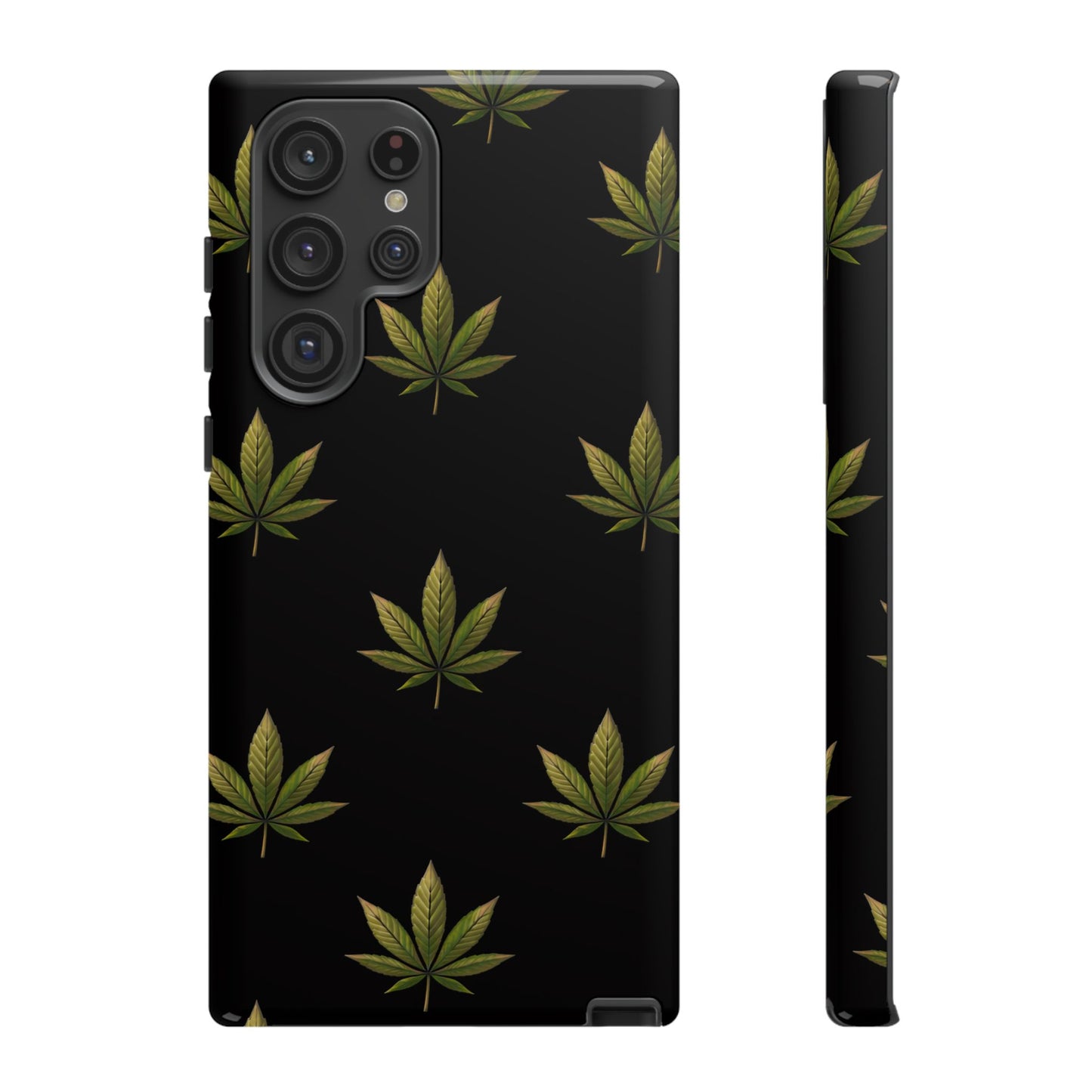 Cannabis Leaf Phone Case Green Weed Leaf Pattern Tough Protective Cover