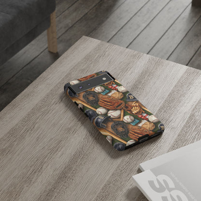 Baseball Gear Collage Phone Case – Vintage Baseball Equipment Sports Tough Case