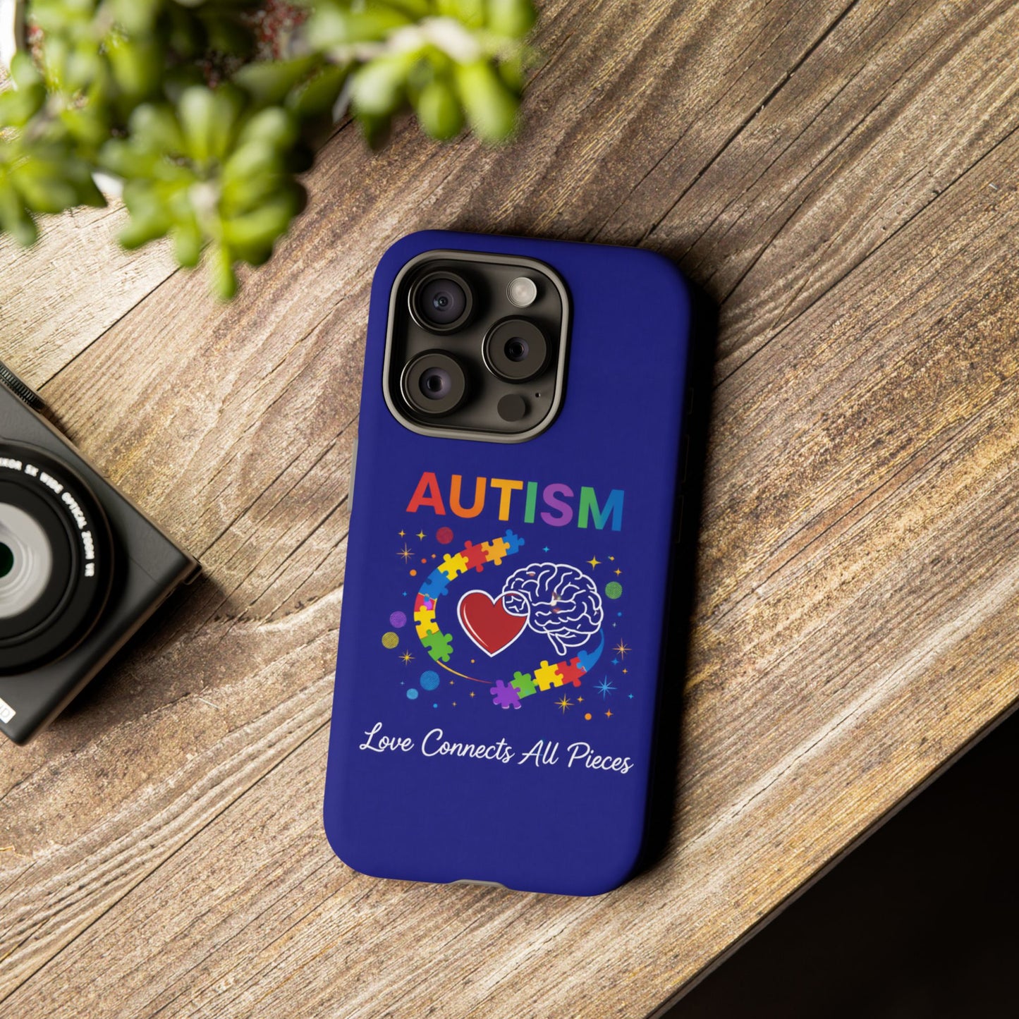 Autism Awareness Tough Case – "Love Connects All Pieces" Phone Case for Iphone, Samsung Galaxy and Pixel