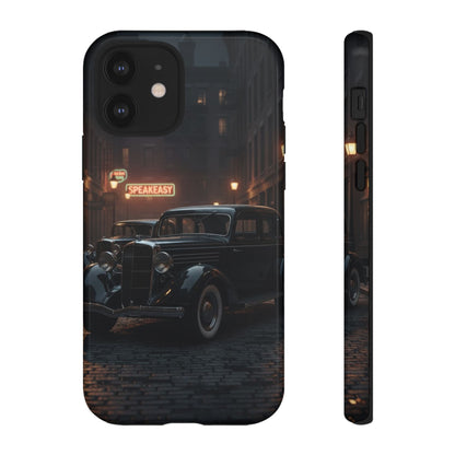 Vintage Classic Car Phone Case | Retro Noir Aesthetic | 1930s Street Scene Tough Case for iPhone & Samsung
