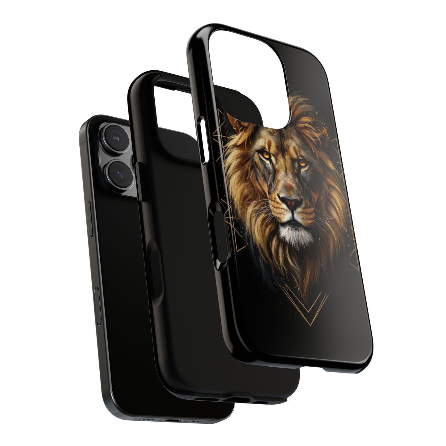 Majestic Lion Phone Case – Black Gold Luxury Lion Art Tough Protective Case