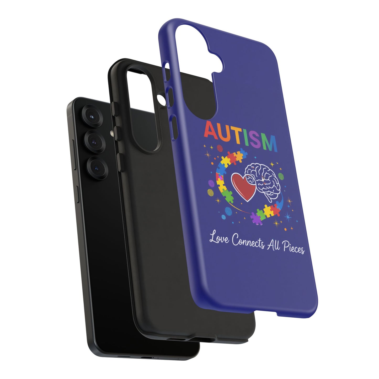 Autism Awareness Tough Case – "Love Connects All Pieces" Phone Case for Iphone, Samsung Galaxy and Pixel