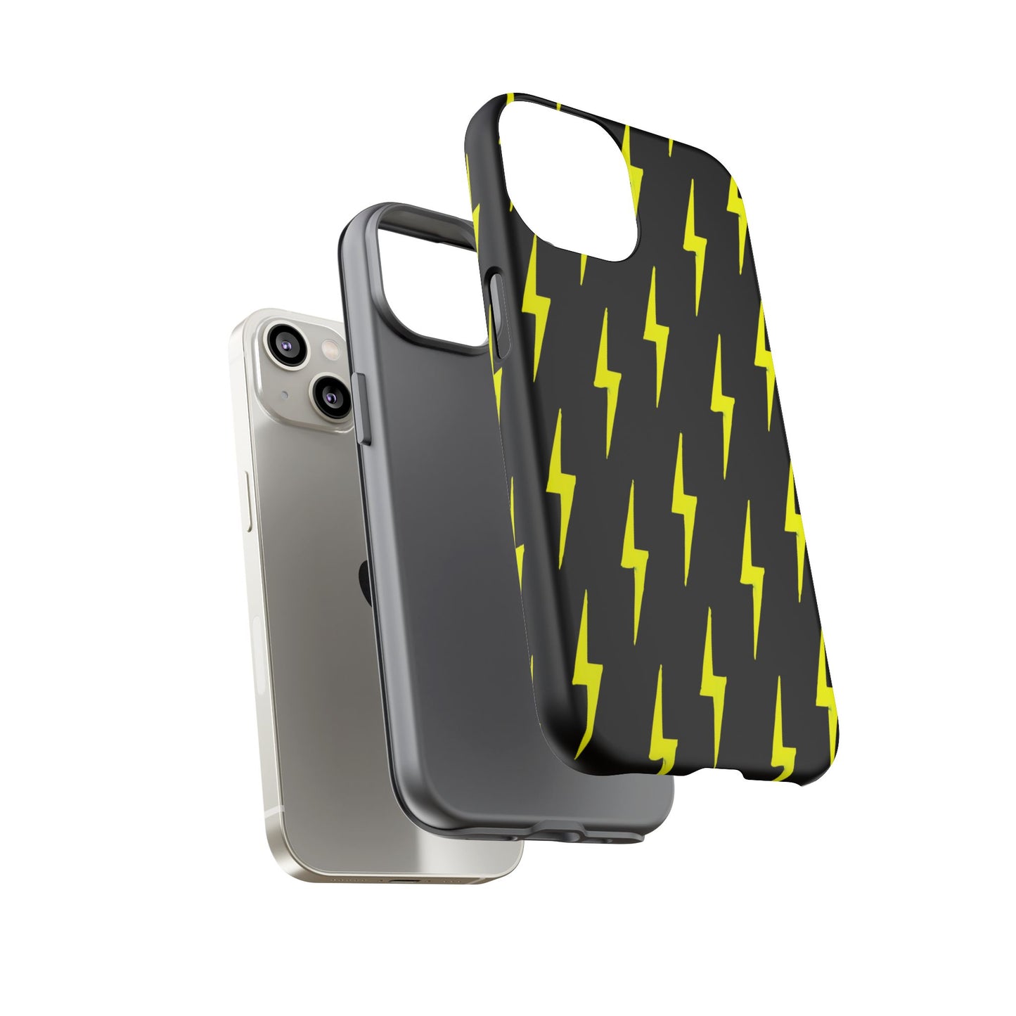 Yellow Lightning Bolt Tough Phone Case | Bold Electric Pattern Case for Iphone, Samsung Galaxy and Pixel