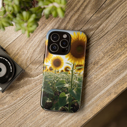 Sunflower Field Phone Case | Golden Hour Floral Aesthetic | Bright Summer Tough Case