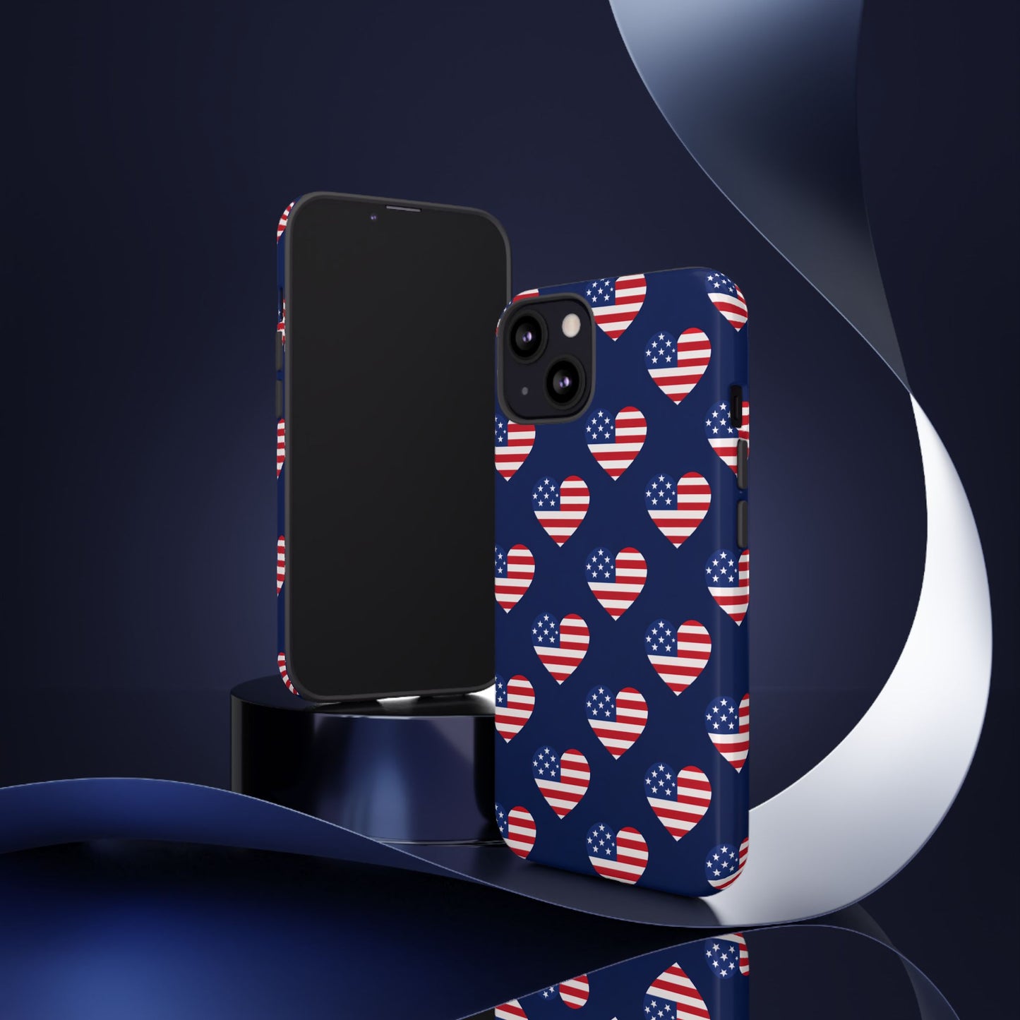 Patriotic American Flag Heart Phone Case – Tough Shockproof, USA Stars & Stripes for Iphone, Samsung Galaxy and Pixel
