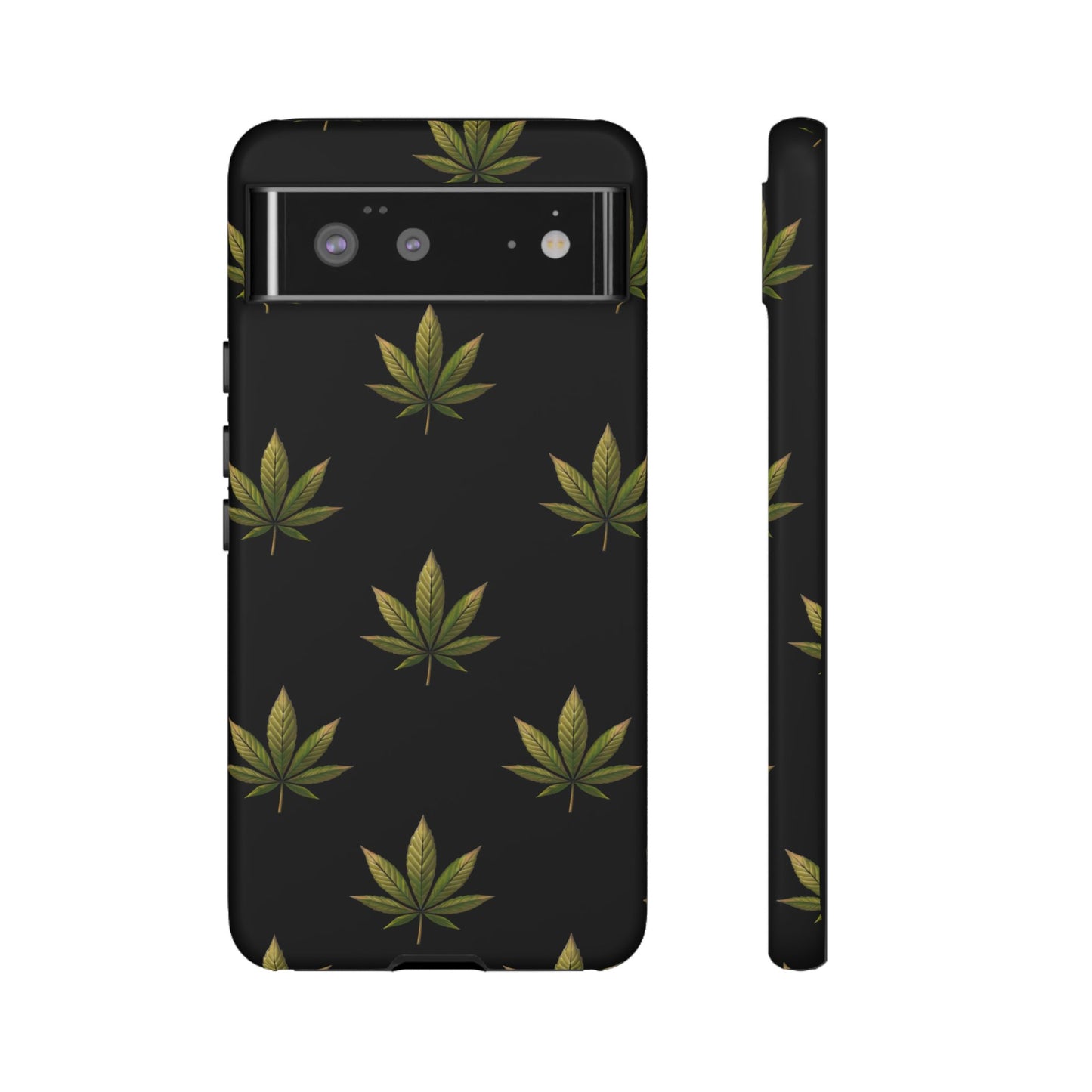 Cannabis Leaf Phone Case Green Weed Leaf Pattern Tough Protective Cover