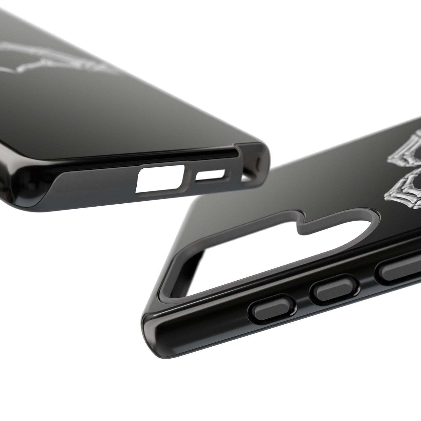 Skeleton Hands Heart Phone Case | Gothic Black Protective Cover