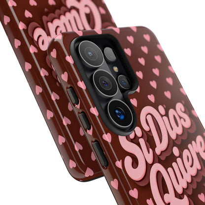 Si Dios Quiere Phone Case Latina Aesthetic Pink Hearts iPhone Samsung