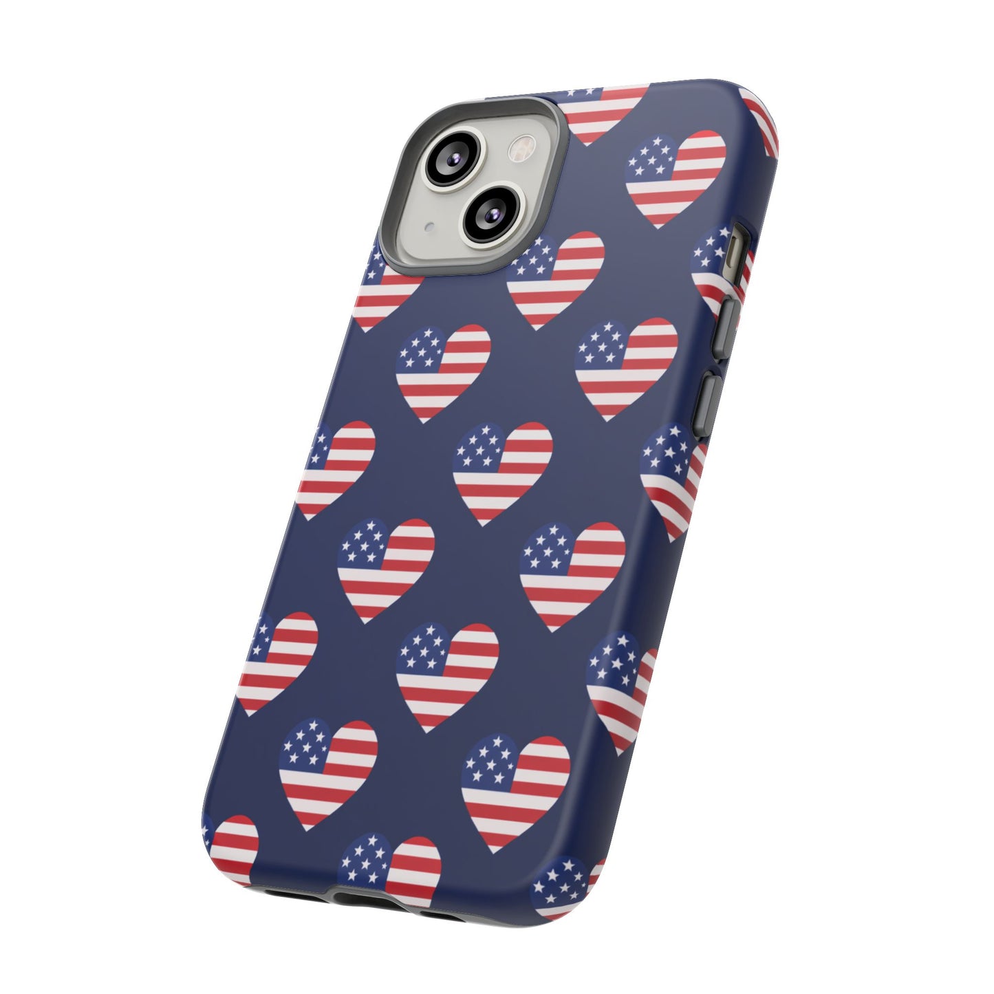 Patriotic American Flag Heart Phone Case – Tough Shockproof, USA Stars & Stripes for Iphone, Samsung Galaxy and Pixel
