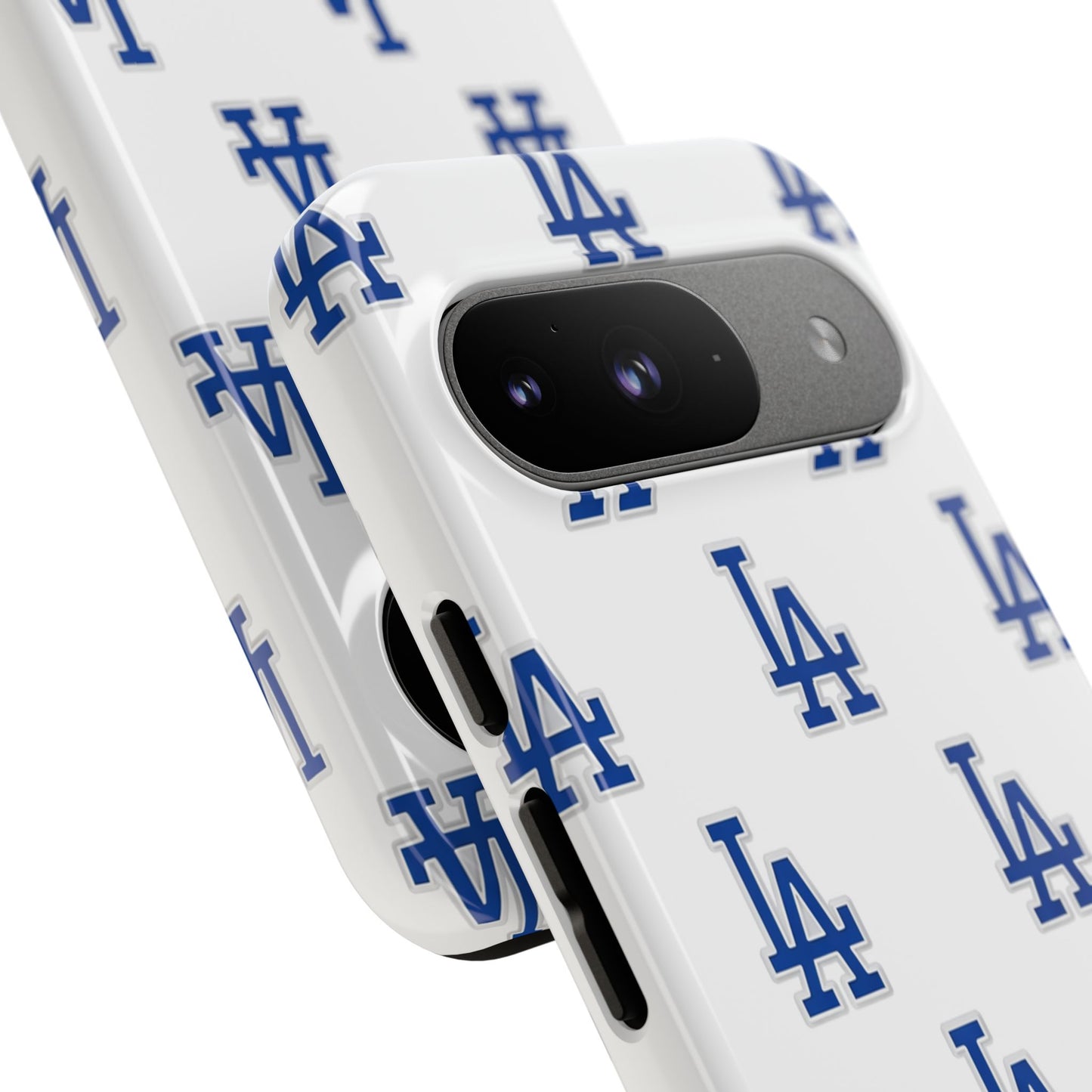 Blue LA Monogram Pattern Phone Case | Minimal Baseball Inspired Tough Cover