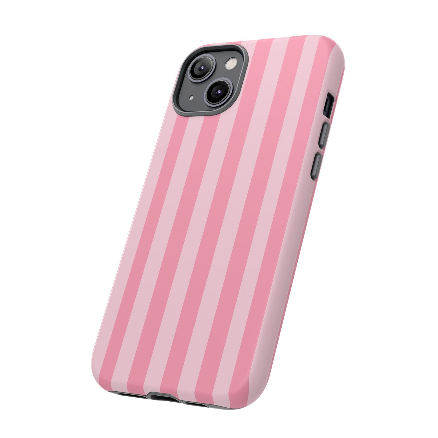 Pink Stripe Phone Case – Pastel Coquette Aesthetic Tough Protective Case
