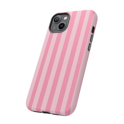Pink Stripe Phone Case – Pastel Coquette Aesthetic Tough Protective Case