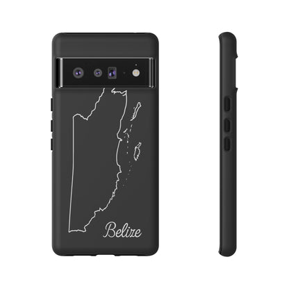 Belize Outline Phone Case – Minimal Country Map Tough Case (iPhone, Samsung, Pixel)