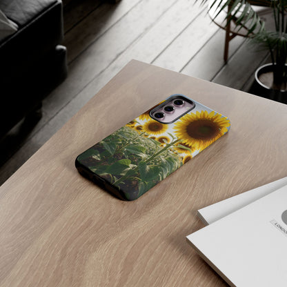Sunflower Field Phone Case | Golden Hour Floral Aesthetic | Bright Summer Tough Case