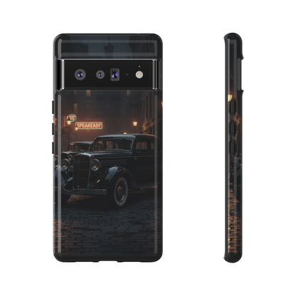 Vintage Classic Car Phone Case | Retro Noir Aesthetic | 1930s Street Scene Tough Case for iPhone & Samsung