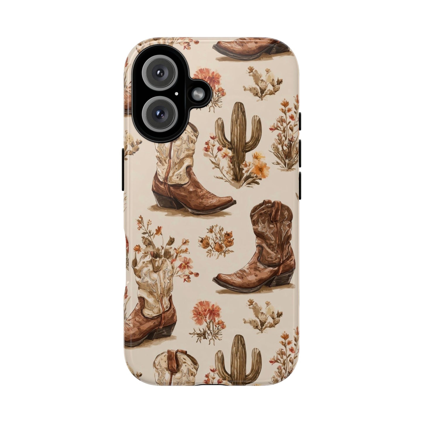 Cowboy Boots Western Phone Case Rustic Cowgirl Cactus Floral iPhone Samsung Pixel