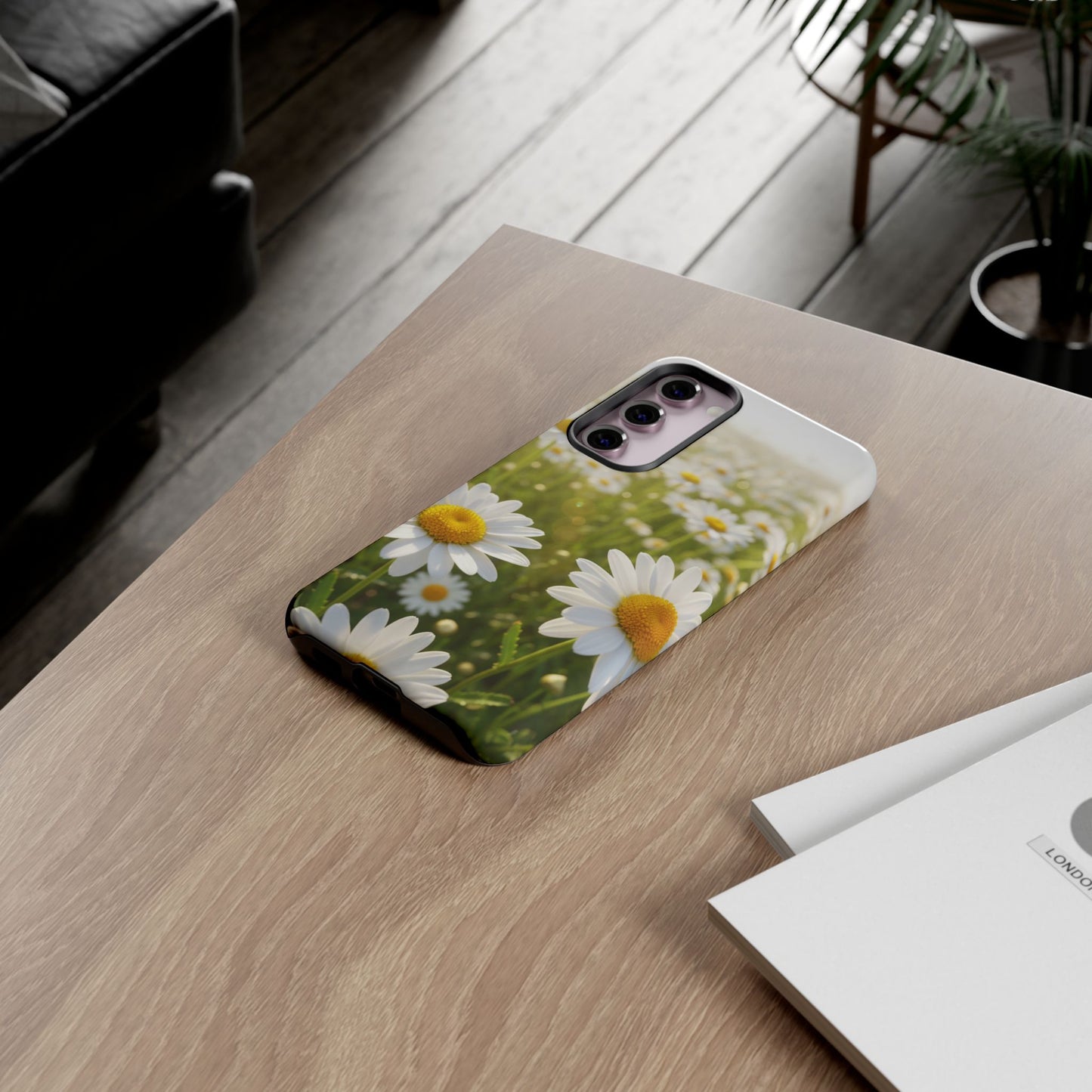 Daisy Phone Case – Floral Spring Field Tough Protective Case (iPhone, Samsung, Pixel)