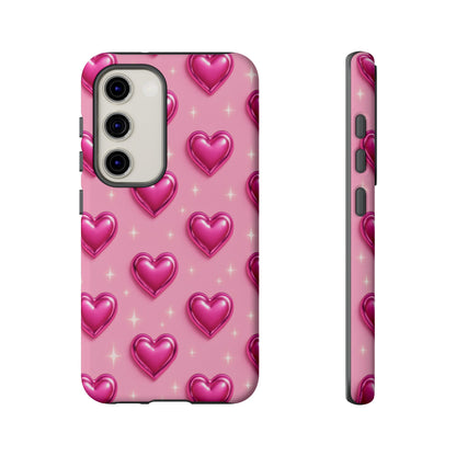 Pink Heart Pattern Phone Case | Tough Protective Case for Iphone, Samsung Galaxy and Pixel