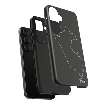 Peru Outline Phone Case – Minimal Country Map Tough Case (iPhone, Samsung, Pixel)