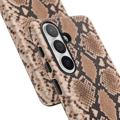 Snake Print Phone Case – Brown Python Pattern Slim Protective Cover for Iphone, Samsung Galaxy and Pixel