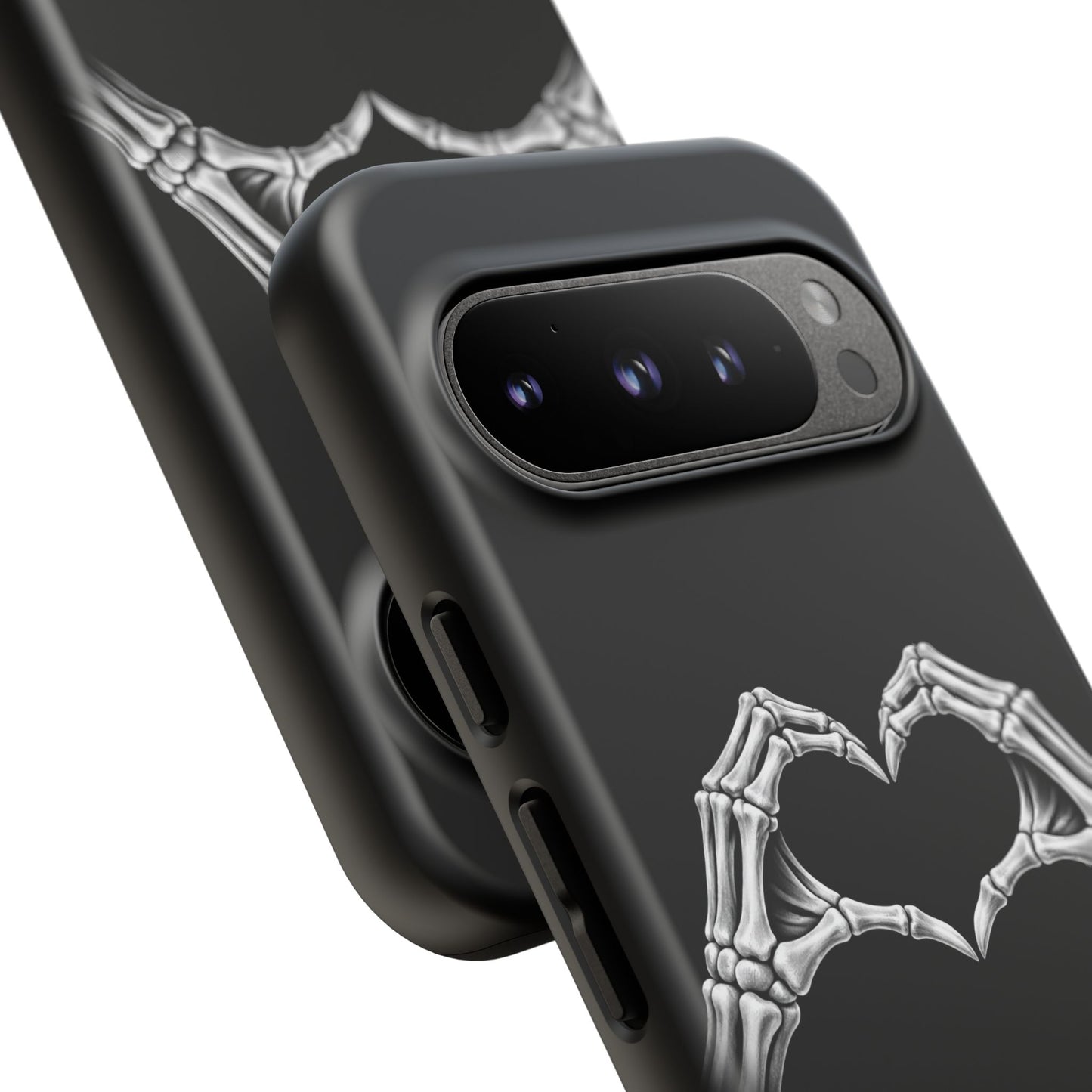Skeleton Hands Heart Phone Case | Gothic Black Protective Cover