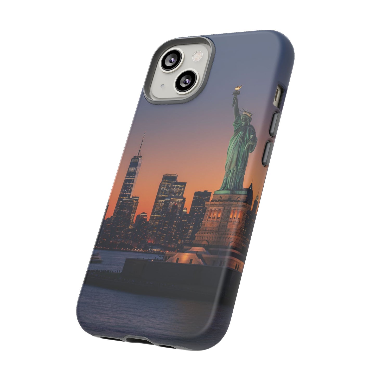 Statue of Liberty Sunset Phone Case – New York City Skyline Travel Aesthetic Tough Case
