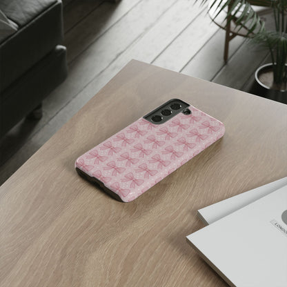 Pink Bow Pattern Phone Case – Soft Coquette Aesthetic Tough Case