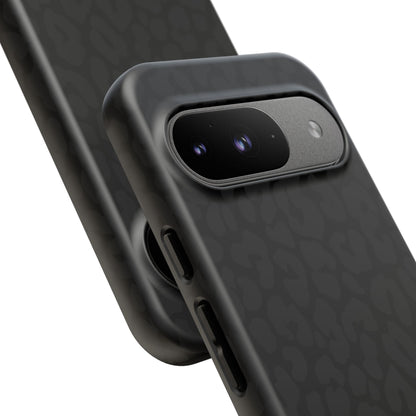 Black Leopard Phone Case | Black on Black Leopard Print Tough iPhone & Samsung Case | Matte or Glossy Protective Cover