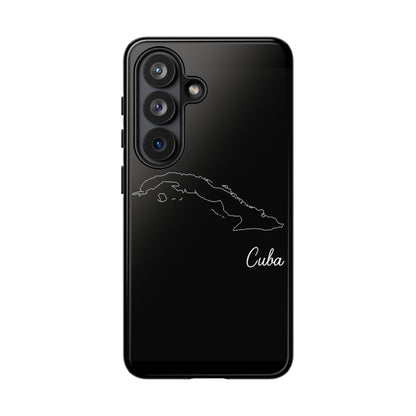 Cuba Outline Phone Case – Minimal Country Map Tough Case (iPhone, Samsung, Pixel)